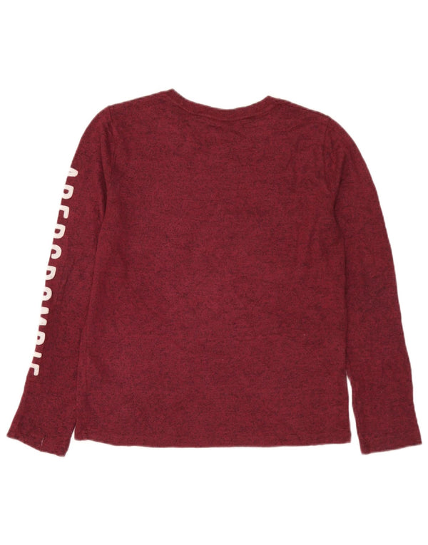 Abercrombie & Fitch Girls Graphic Top Long Sleeve 13-14 Years Burgundy