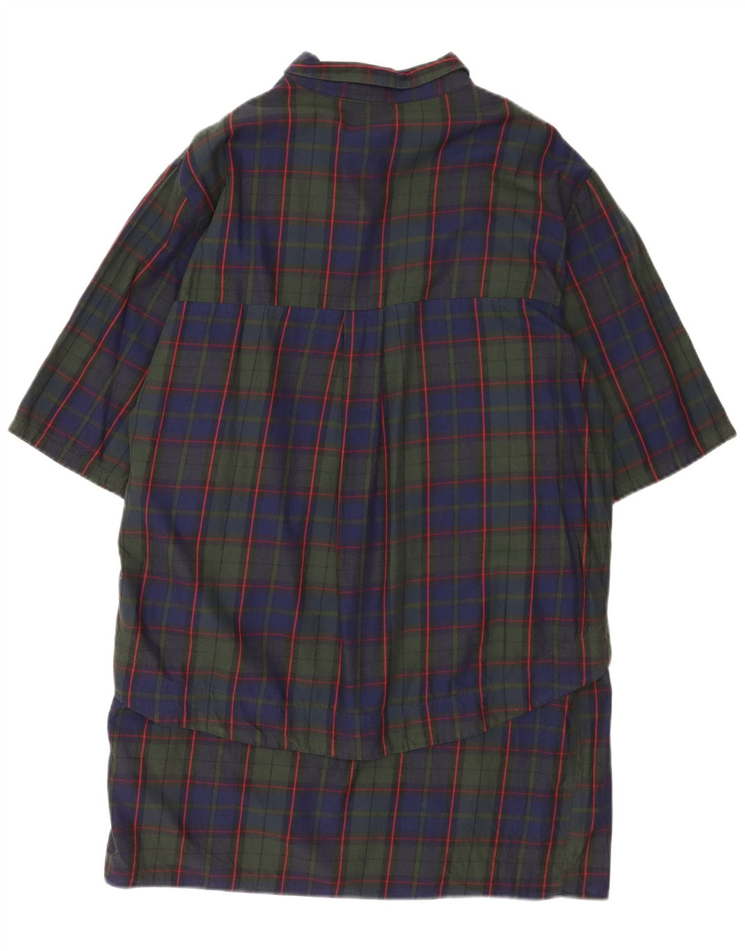 Zara Womens 3/4 Sleeve Pullover Shirt Dress UK 16 Large Navy Blue Check