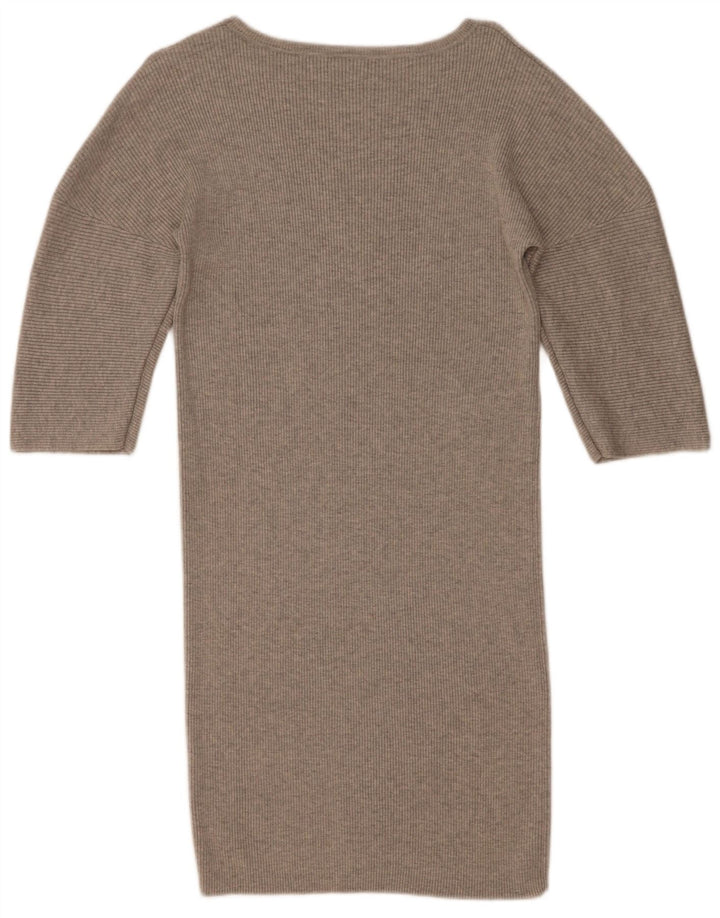 Massimo Dutti Womens 3/4 Sleeve Jumper Dress UK 10 Small Grey