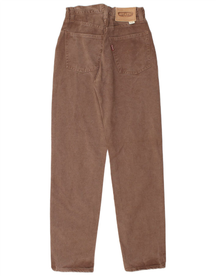 AVIATIC Womens Tapered Jeans W28 L31  Brown Cotton