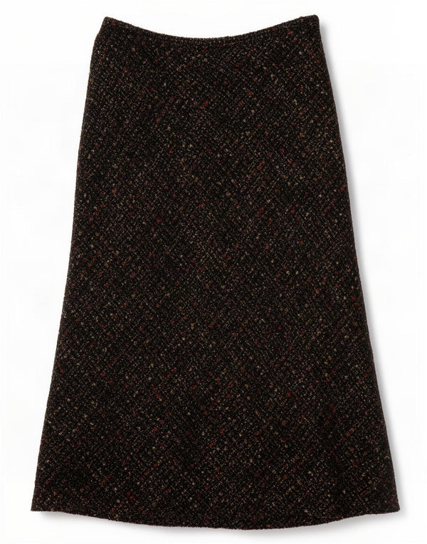 Viyella Womens Maxi Skirt UK 10 Small W28 Brown Flecked Wool
