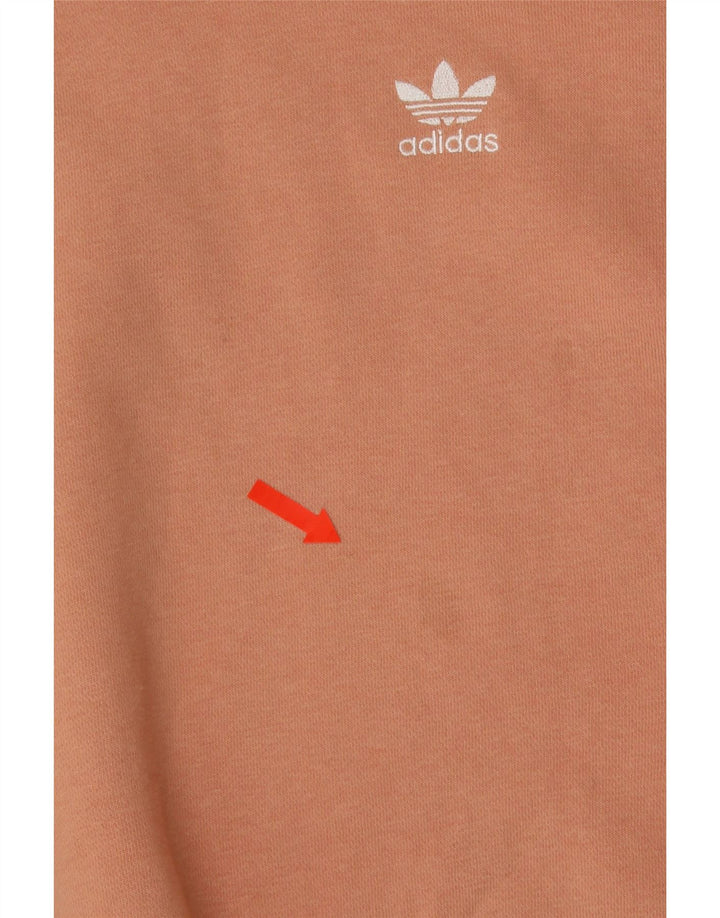 ADIDAS Womens Oversized Crop Sweatshirt Jumper UK 8 Small Orange Cotton Vintage Adidas and Second-Hand Adidas from Messina Hembry 
