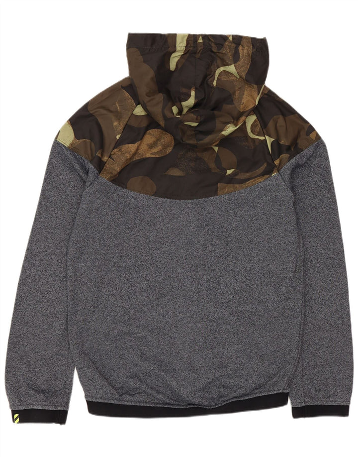 Nike Mens Zip Hoodie Sweater Small Navy Blue Camouflage Cotton