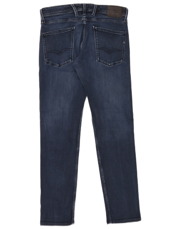 Replay Womens Anbass Slim Jeans W31 L32 Blue Cotton
