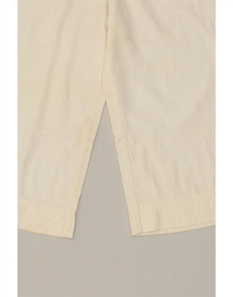 ANIMAL Womens Wide Leg Casual Shorts UK 12 Medium W34 L19  Off White Linen | Vintage Animal | Thrift | Second-Hand Animal | Used Clothing | Messina Hembry 