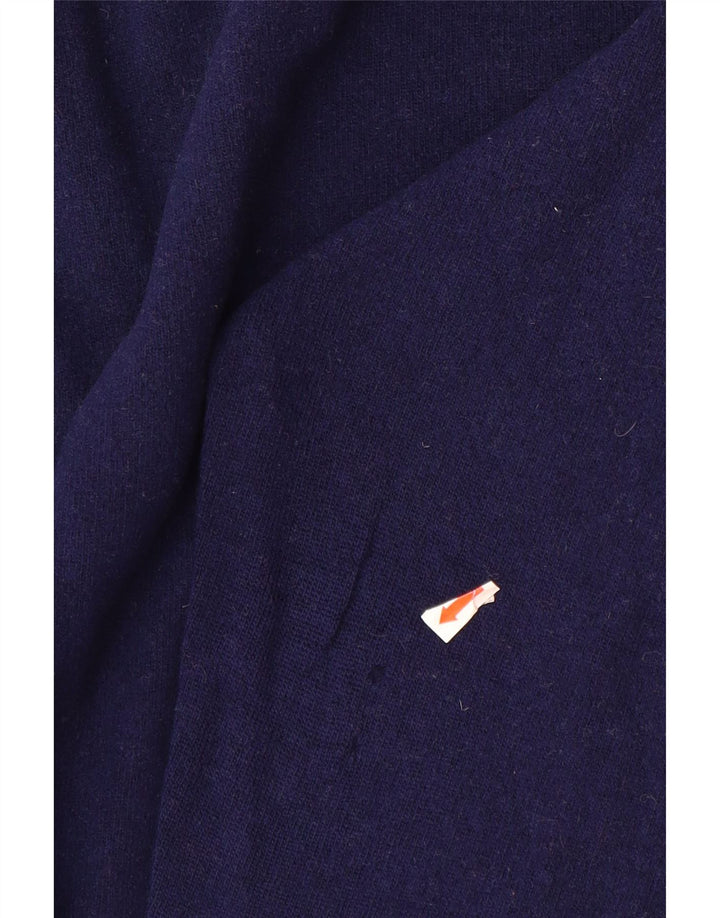 BENETTON Boys Cardigan Sweater 13-14 Years Navy Blue Wool