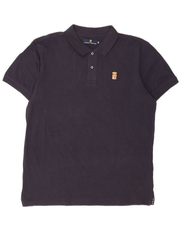Marina Militare Mens Polo Shirt XL Navy Blue Cotton