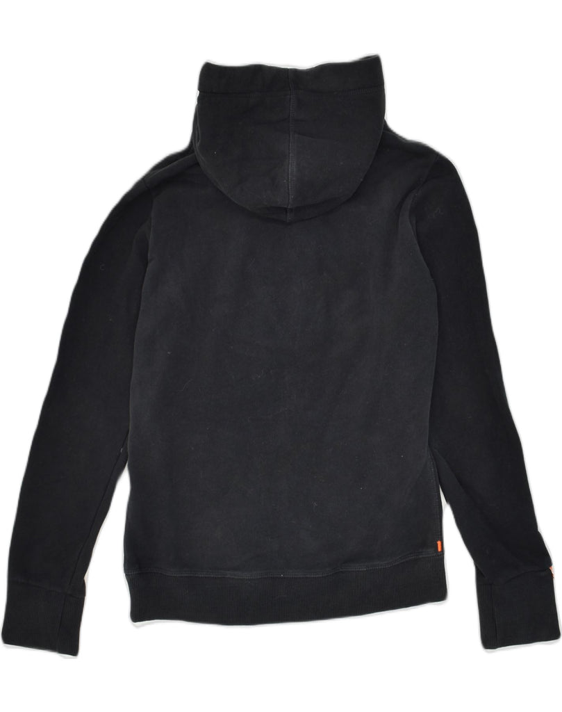 SUPERDRY Womens Graphic Hoodie Jumper UK 6 XS Black Cotton | Vintage Superdry | Thrift | Second-Hand Superdry | Used Clothing | Messina Hembry 