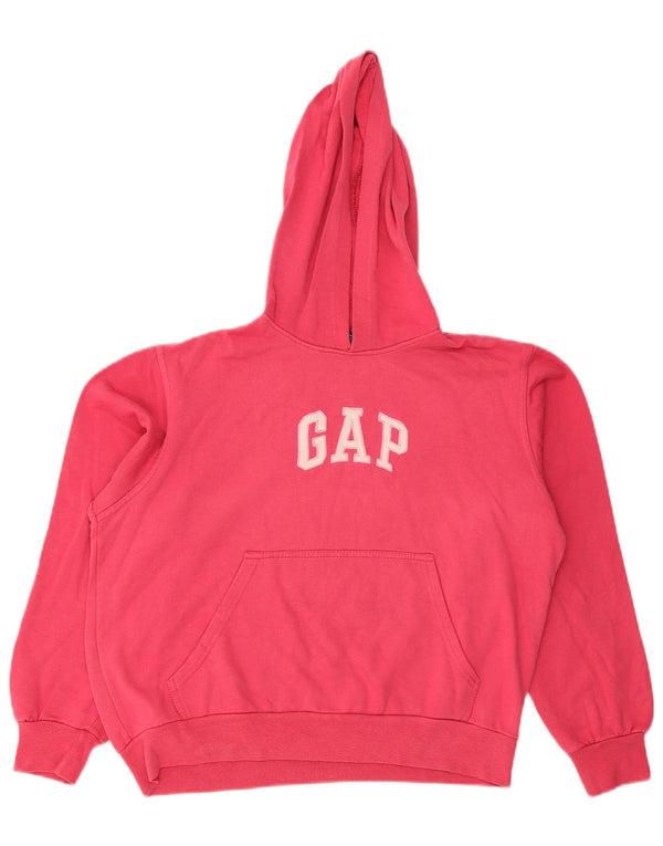 Gap Womens Graphic Hoodie Jumper UK 16 Large Pink Cotton