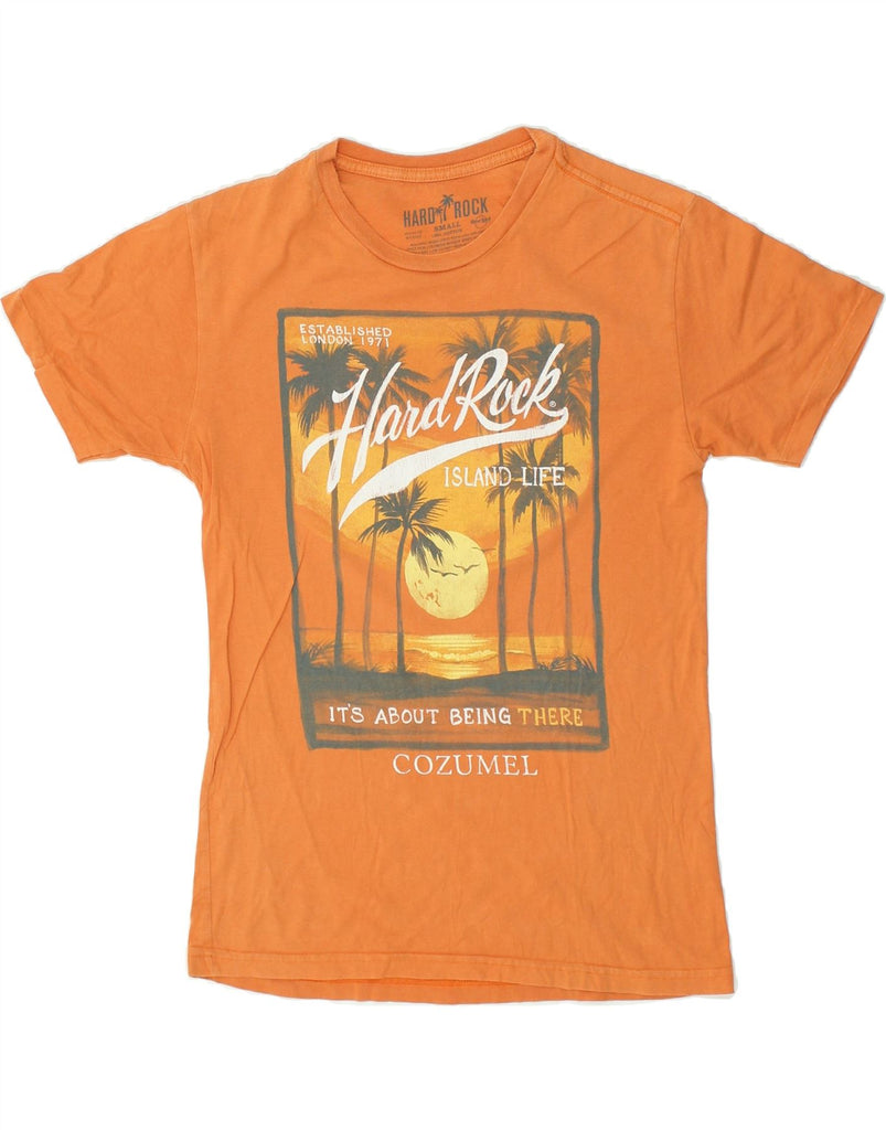 HARD ROCK CAFE Mens Cozumel Graphic T-Shirt Top Small Orange Cotton | Vintage Hard Rock Cafe | Thrift | Second-Hand Hard Rock Cafe | Used Clothing | Messina Hembry 