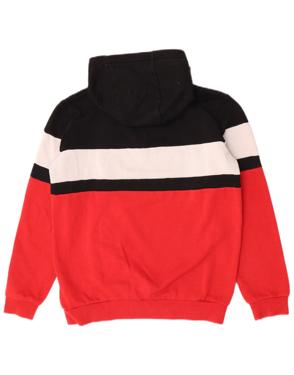 Fila Boys Graphic Zip Neck Hoodie Jumper 13-14 Years Red Colourblock