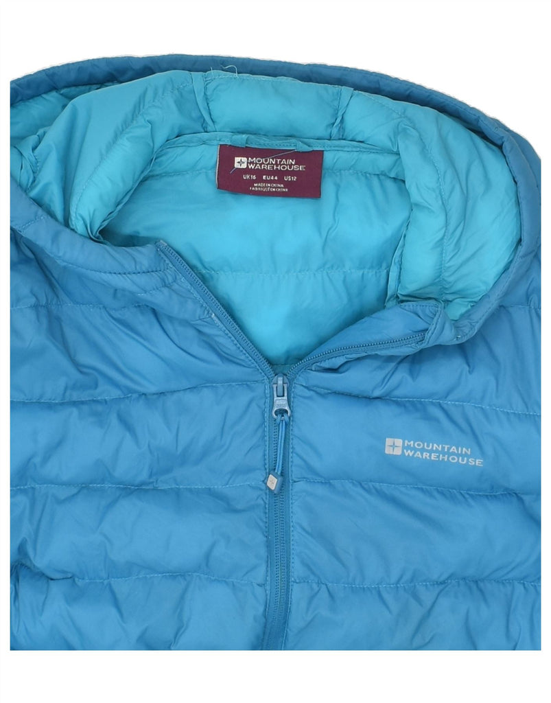 MOUNTAIN WAREHOUSE Womens Hooded Padded Jacket UK 16 Large  Blue Polyester | Vintage Mountain Warehouse | Thrift | Second-Hand Mountain Warehouse | Used Clothing | Messina Hembry 