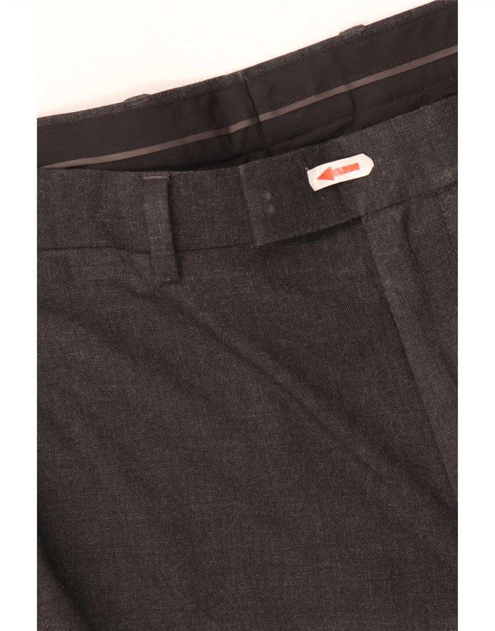 Marks & Spencer Mens Regular Fit Suit Trousers W38 L29 Grey Polyester