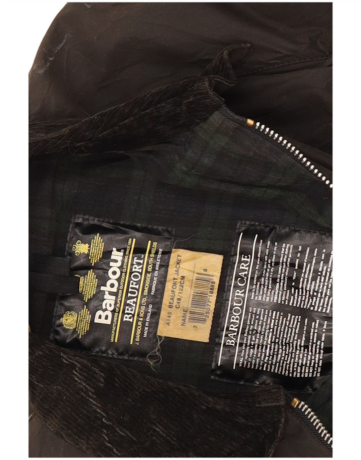 Barbour Mens Beaufort Loose Fit Waxed Cotton Jacket EU 48 Medium Brown