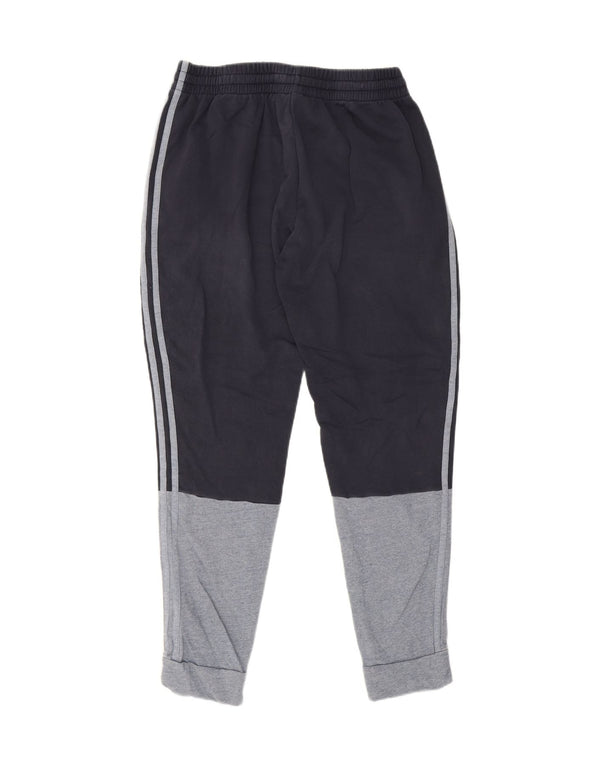Adidas Mens Tracksuit Trousers Joggers Large Navy Blue Colourblock Cotton