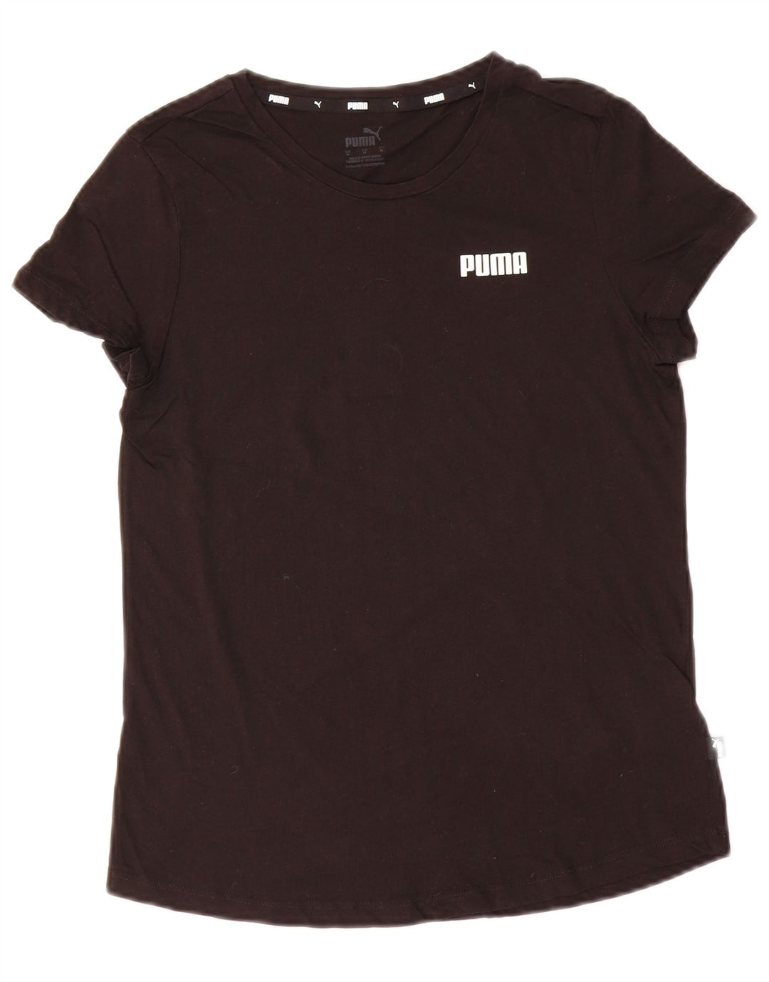PUMA Womens Graphic T-Shirt Top UK 12 Medium Black Cotton