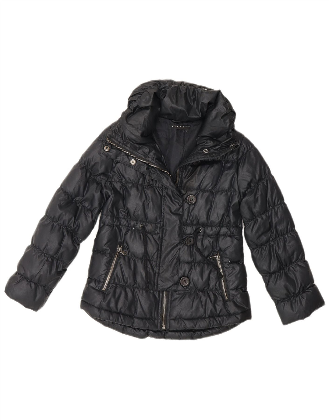 Sisley Girls Padded Jacket 5-6 Years Black Polyester