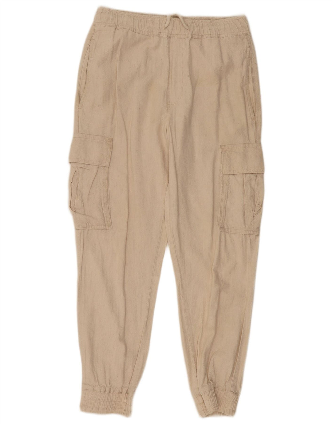 Zara Womens Crop Joggers Cargo Trousers Small W30 L25 Off White