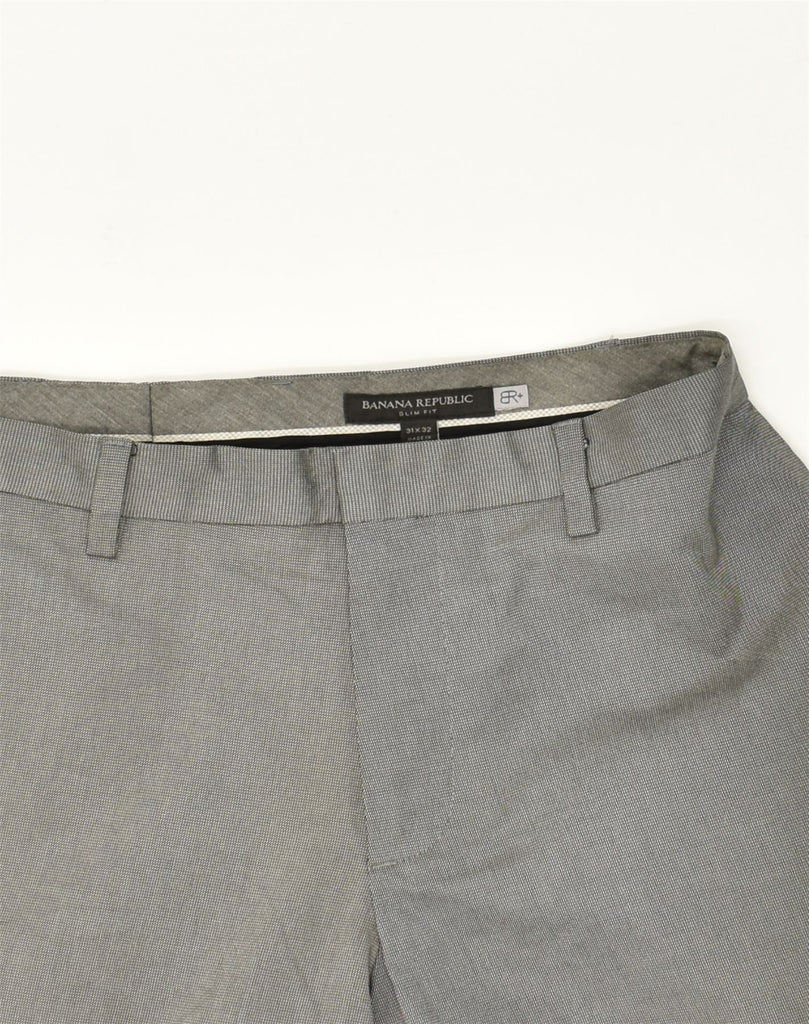 BANANA REPUBLIC Mens Slim Fit Chino Trousers W31 L32  Grey Cotton | Vintage Banana Republic | Thrift | Second-Hand Banana Republic | Used Clothing | Messina Hembry 