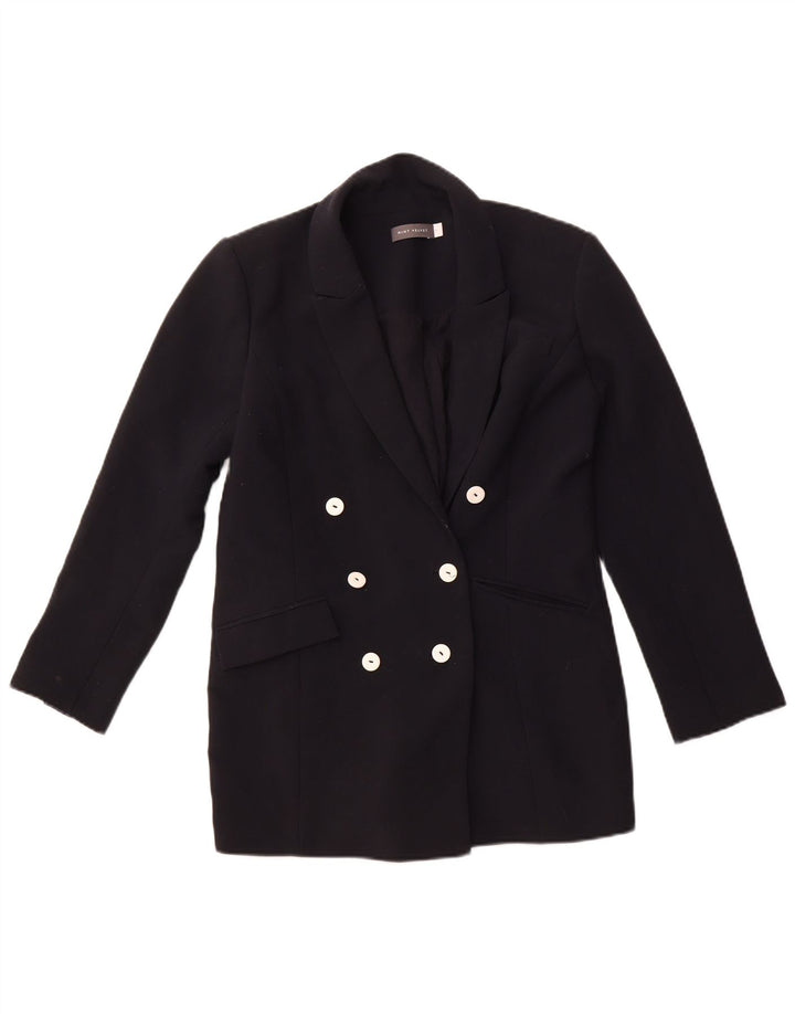 MINT VELVET Womens Double Breasted Blazer Jacket UK 8 Small Black