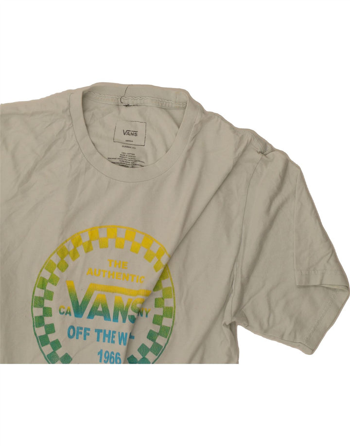 VANS Mens Classic Fit Graphic T-Shirt Top Small White Cotton Vintage Vans and Second-Hand Vans from Messina Hembry 