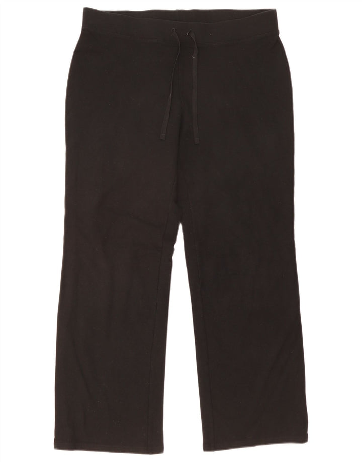 Marks & Spencer Womens Tracksuit Trousers UK 14 Large Black Cotton
