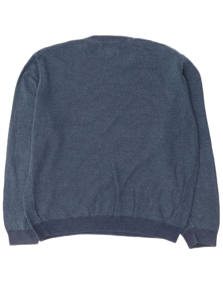 Marks & Spencer Mens Crew Neck Jumper Sweater Large Blue Cotton