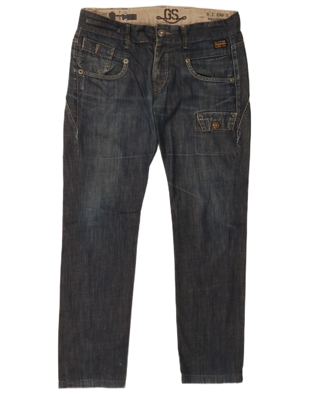 G-Star Mens Cargo Slim Jeans W34 L31 Navy Blue