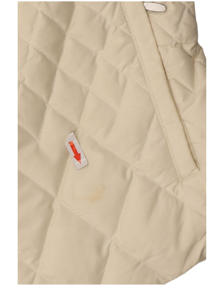 Eddie Bauer Womens Padded Gilet UK 16 Large Off White Polyester