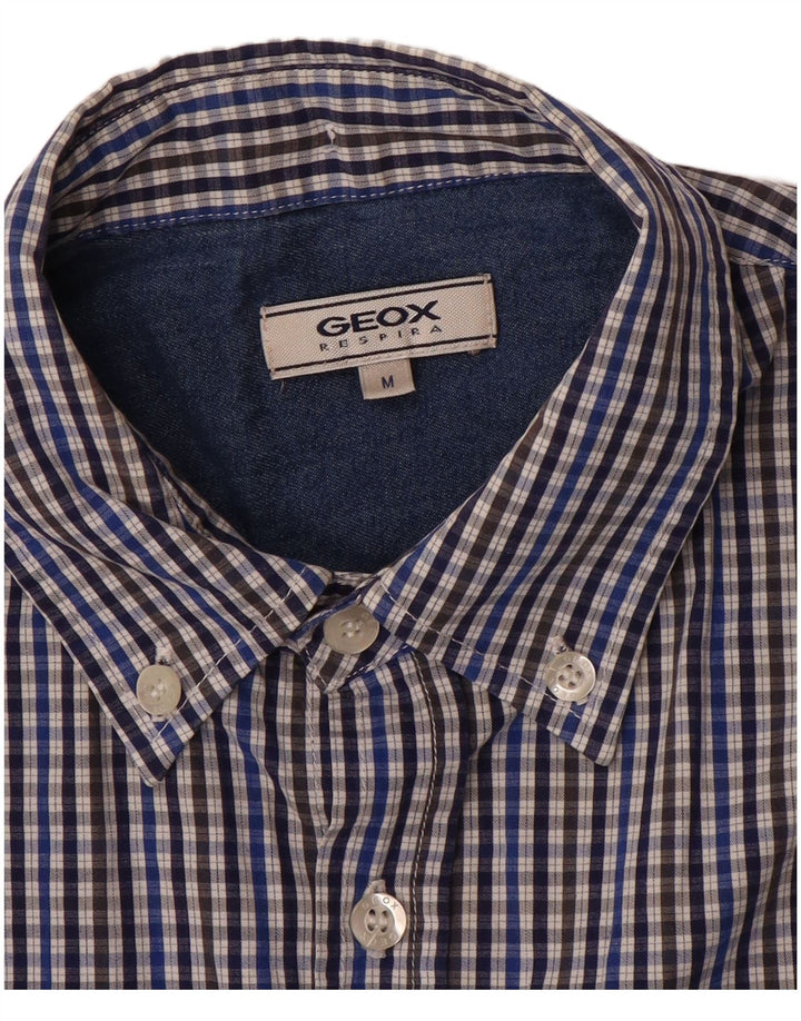Geox Mens Respira Shirt Medium Blue Gingham