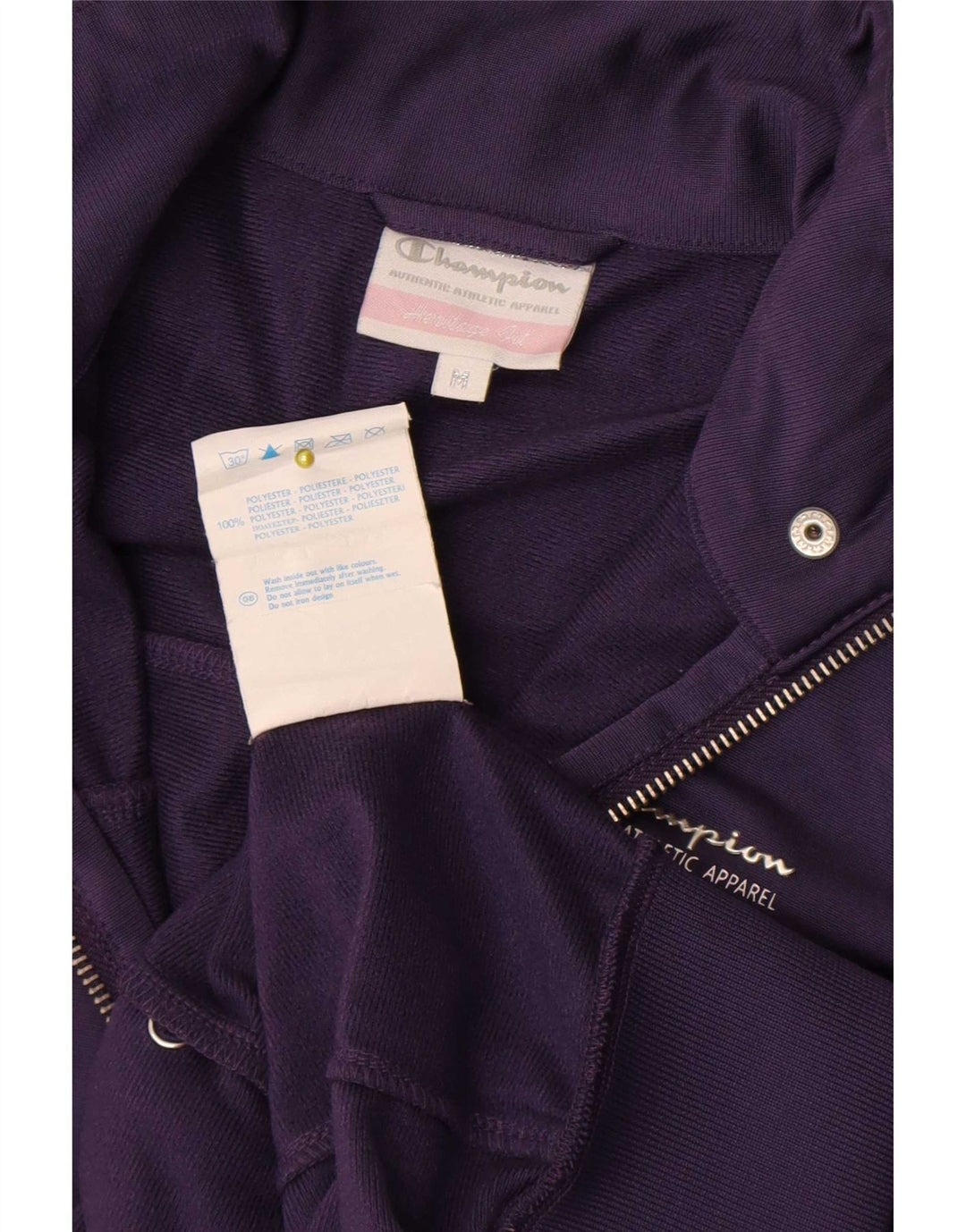 Champion Womens Heritage Fit Tracksuit Top Jacket UK 14 Medium Purple