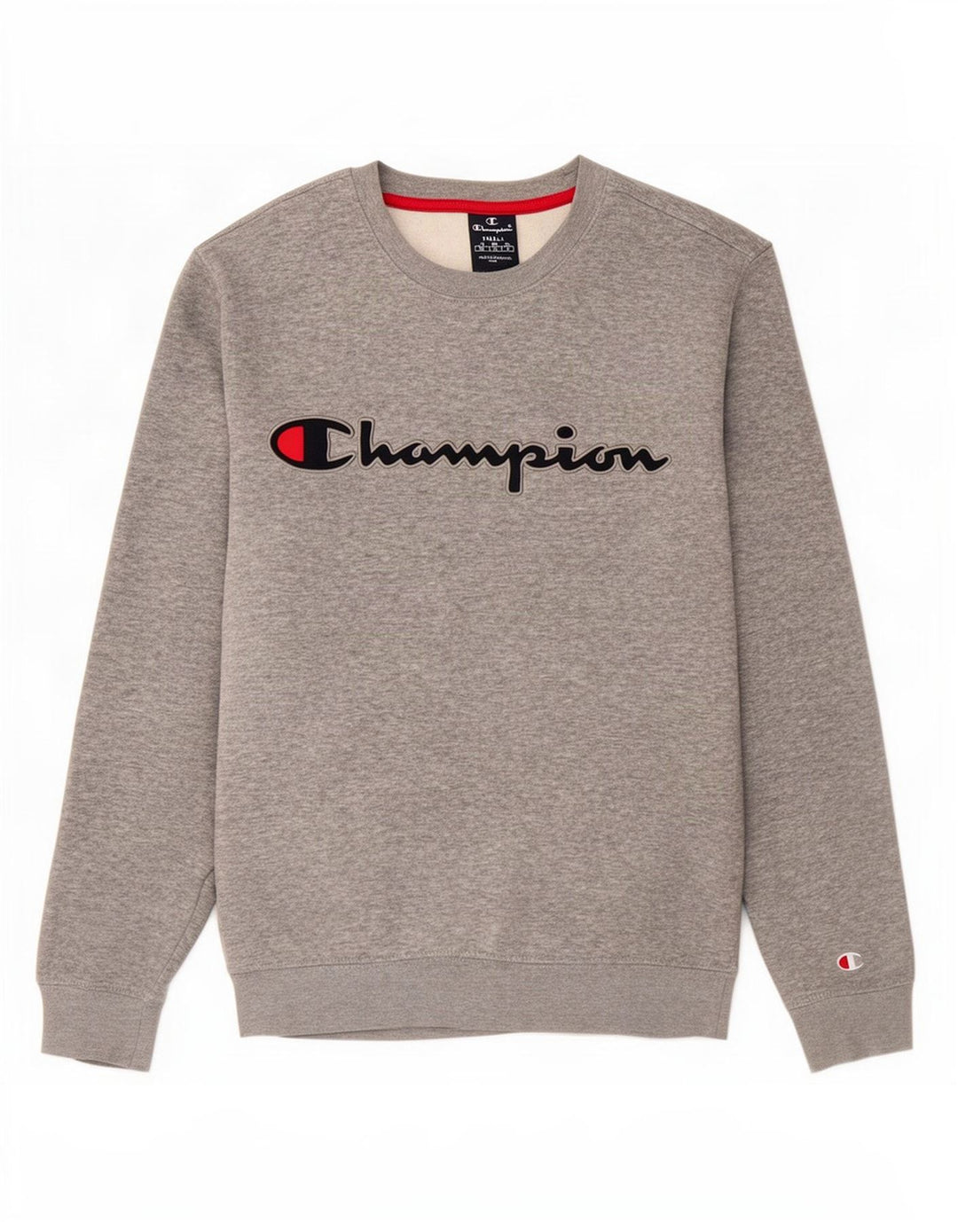 Champion Mens Graphic Sweatshirt Jumper Small Grey Flecked Cotton