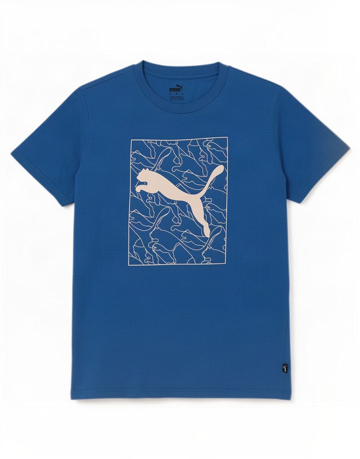 Puma Mens Graphic T-Shirt Top Small Blue