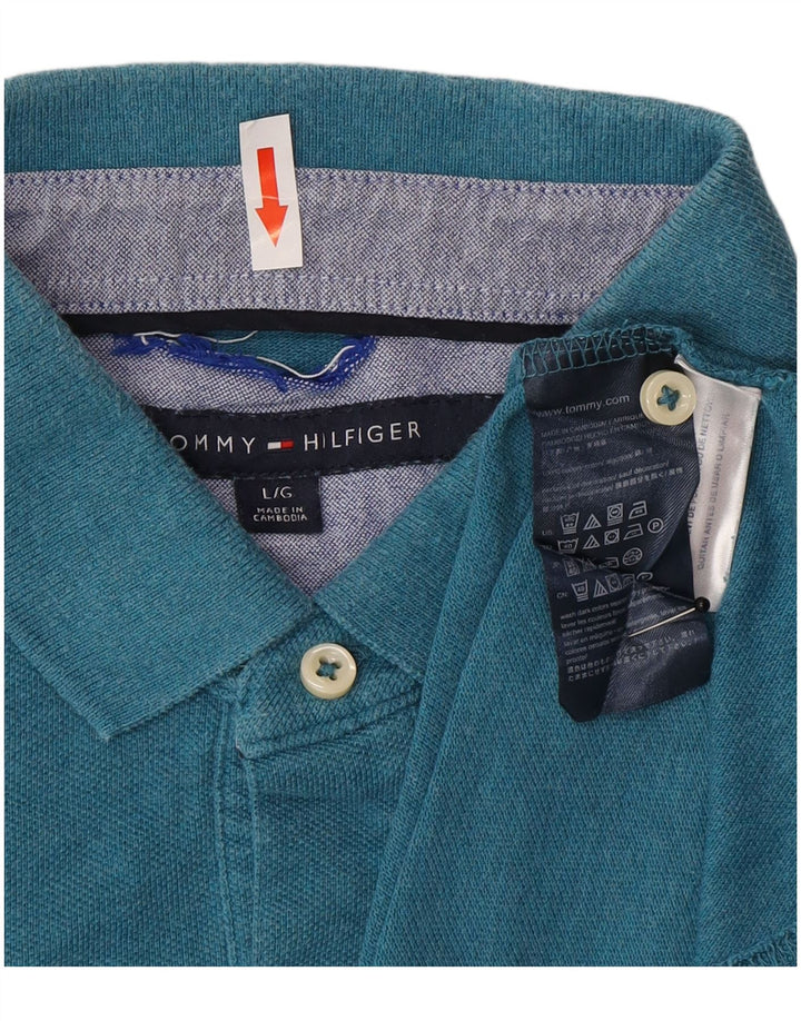 Tommy Hilfiger Mens Polo Shirt Large Blue Cotton