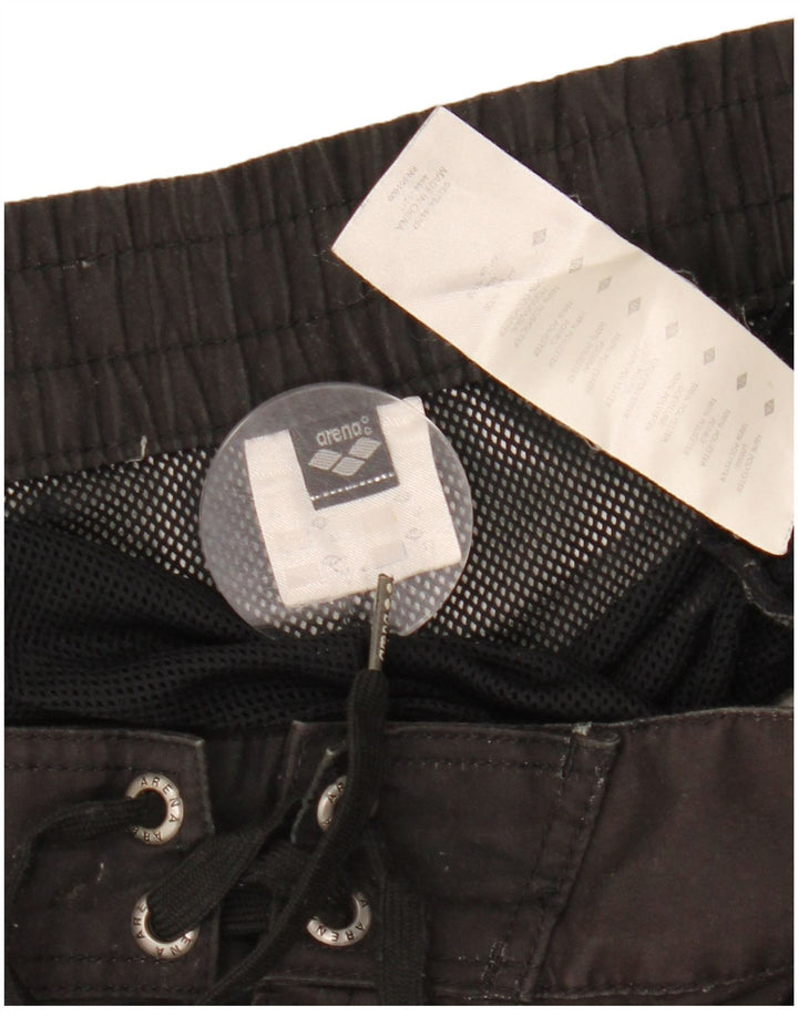 ARENA Mens Graphic Swimming Shorts Medium Black Colourblock Polyester