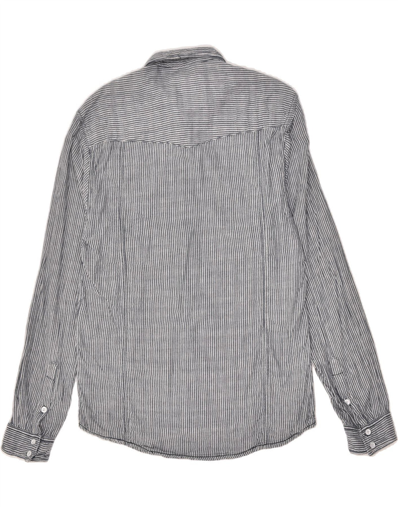 SUPERDRY Mens Shirt Large Grey Striped Cotton | Vintage Superdry | Thrift | Second-Hand Superdry | Used Clothing | Messina Hembry 