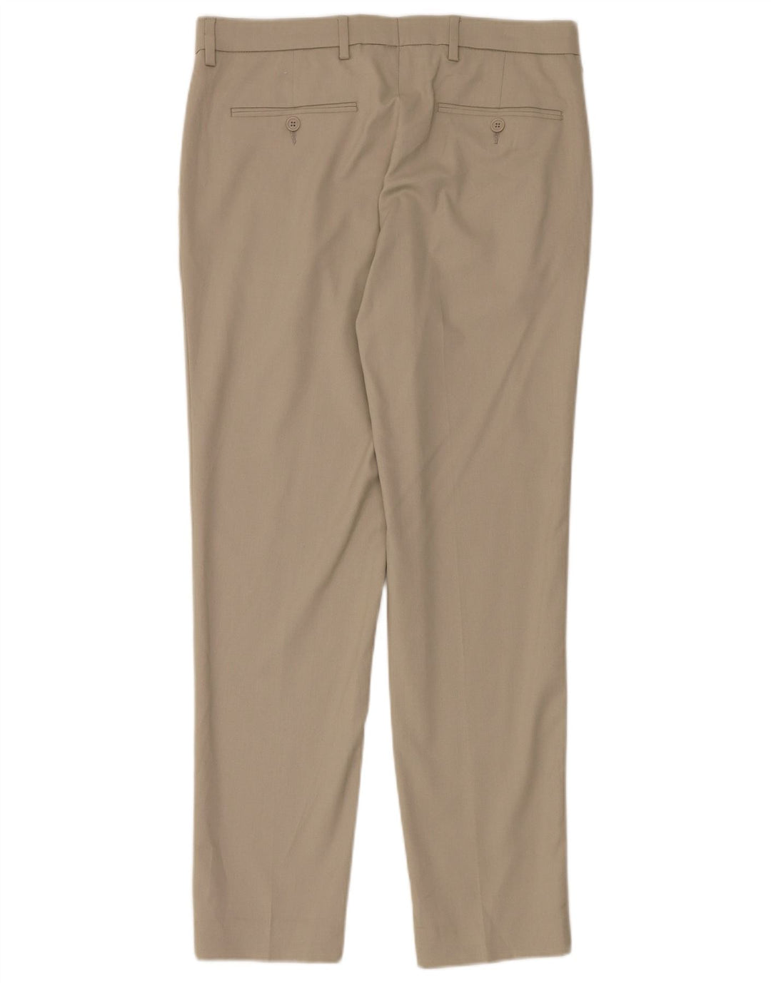 Marks & Spencer Mens Slim Chino Trousers W34 L31 Beige Polyester
