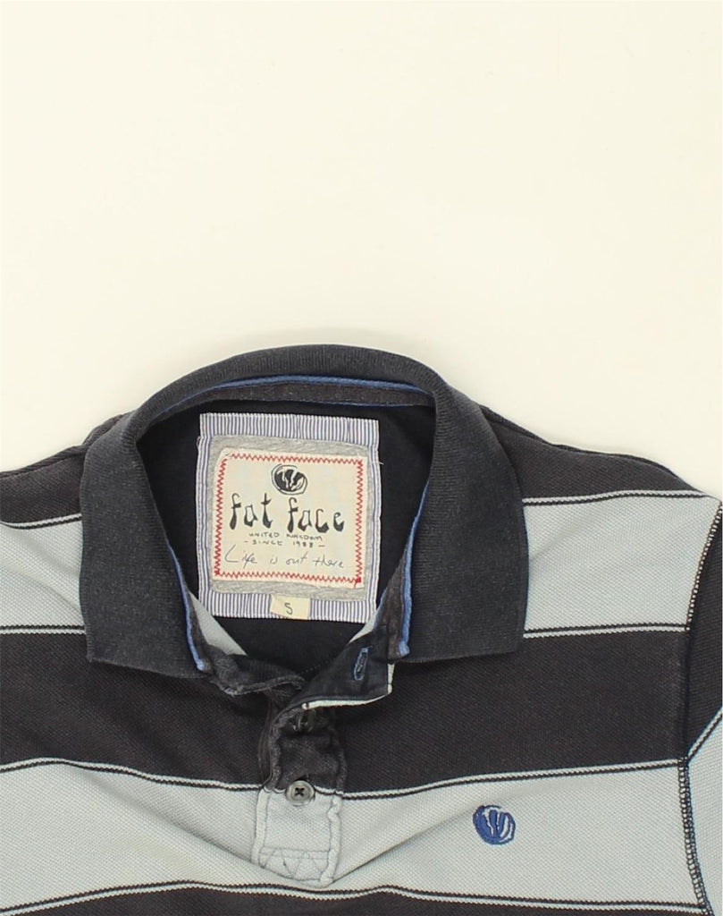 FAT FACE Mens Polo Shirt Small Navy Blue Striped Cotton | Vintage Fat Face | Thrift | Second-Hand Fat Face | Used Clothing | Messina Hembry 