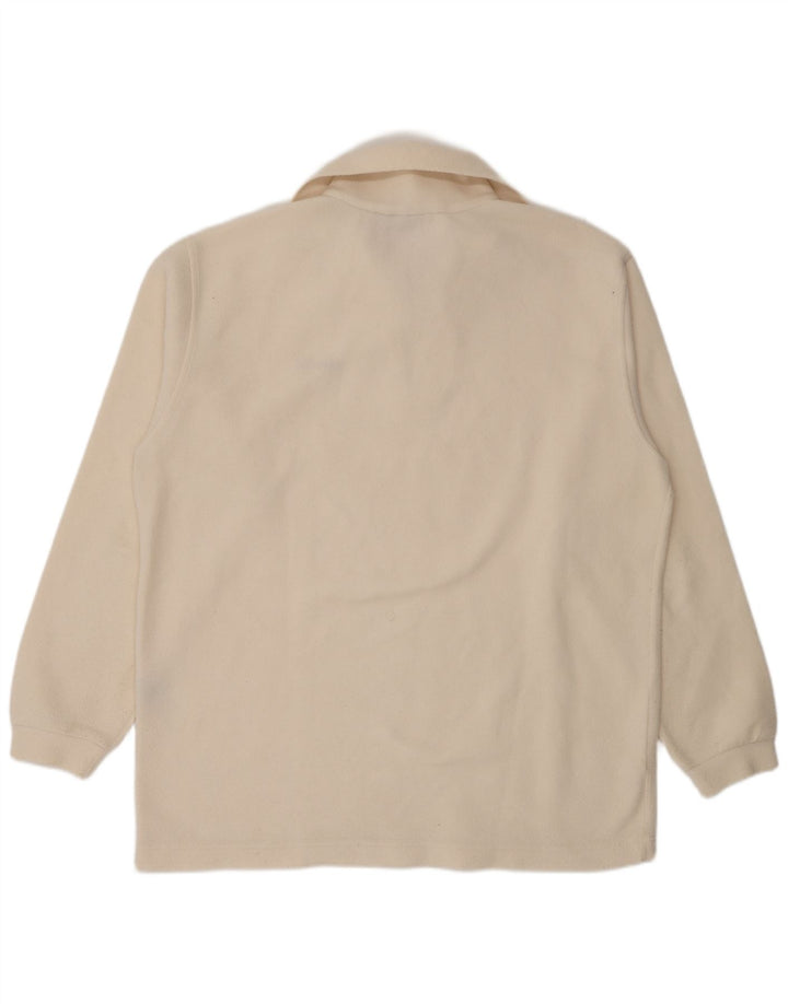 Ellesse Mens Zip Neck Fleece Jumper 2XL Off White Polyester