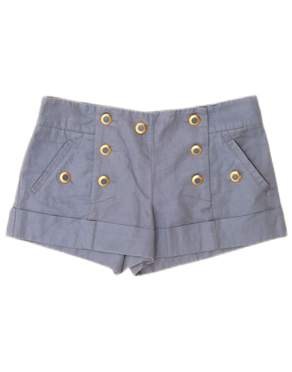 Topshop Womens Low Waist Hot Pants UK 10 Small W30 Blue Viscose