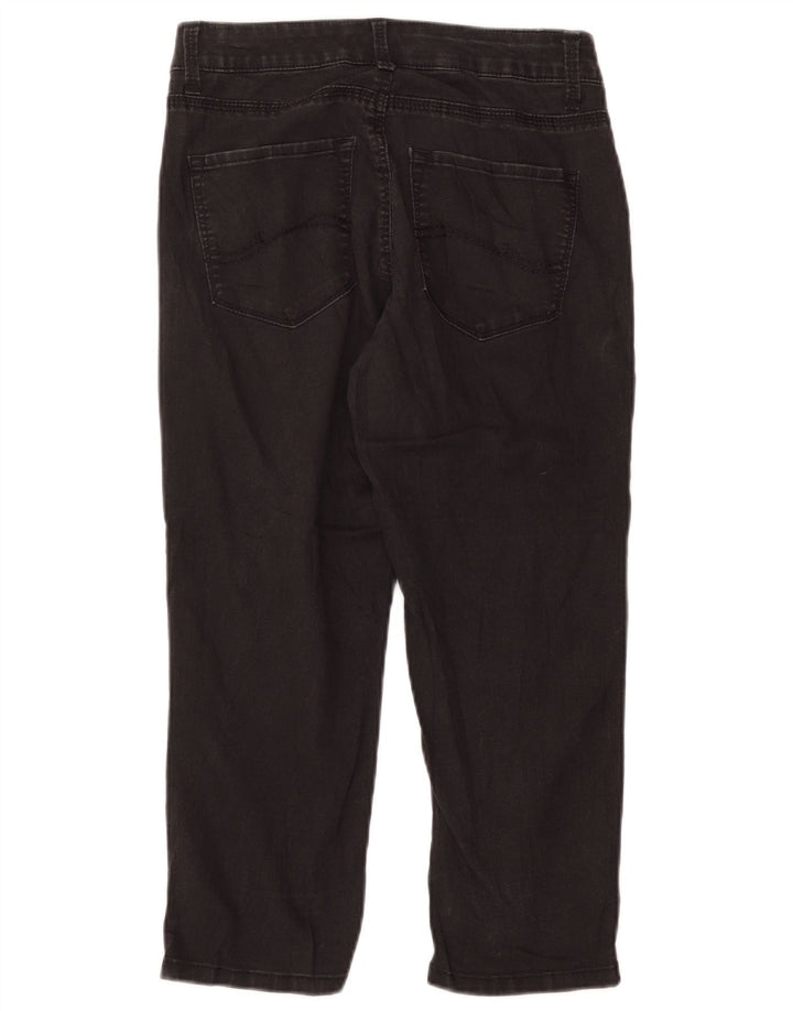 Lee Womens Easy Fit Capri Jeans US 8 Medium W28 L21 Black Cotton