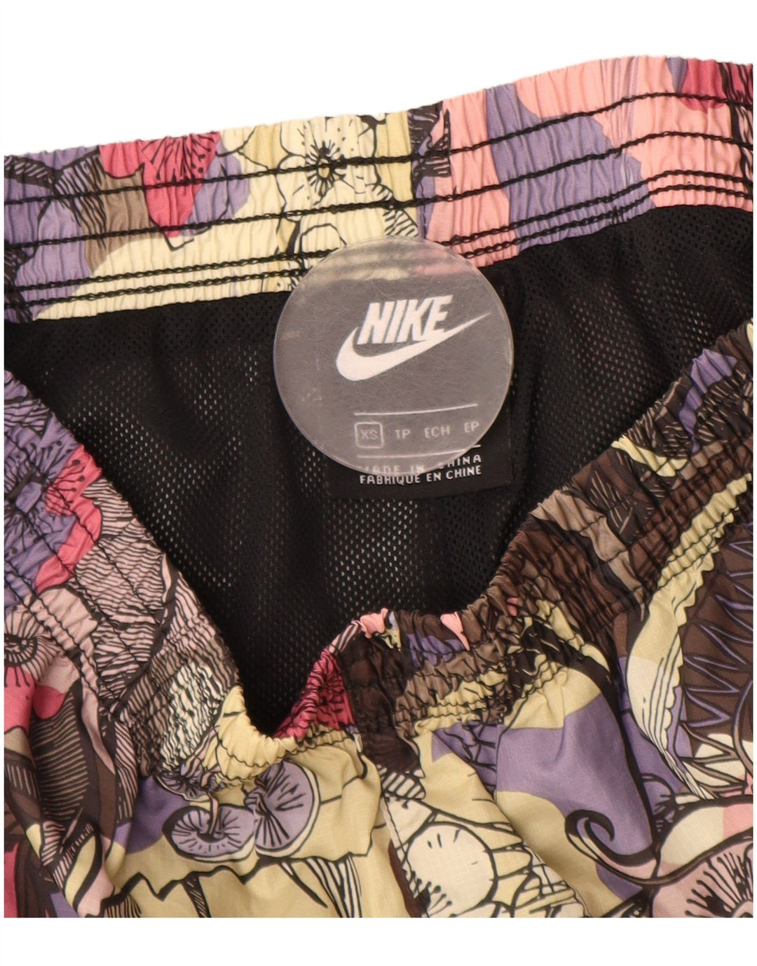 NIKE Womens Sport Shorts UK 4 XS Multicoloured Floral Polyester