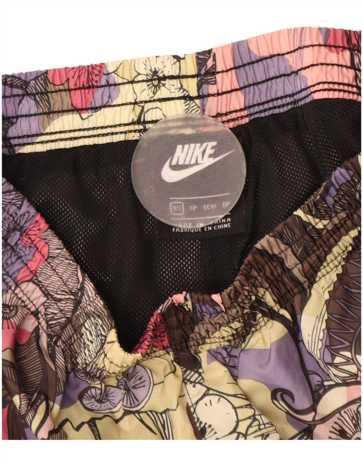 NIKE Womens Sport Shorts UK 4 XS Multicoloured Floral Polyester