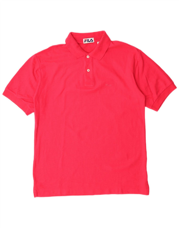 Fila Mens Polo Shirt IT 46 Small Pink Cotton
