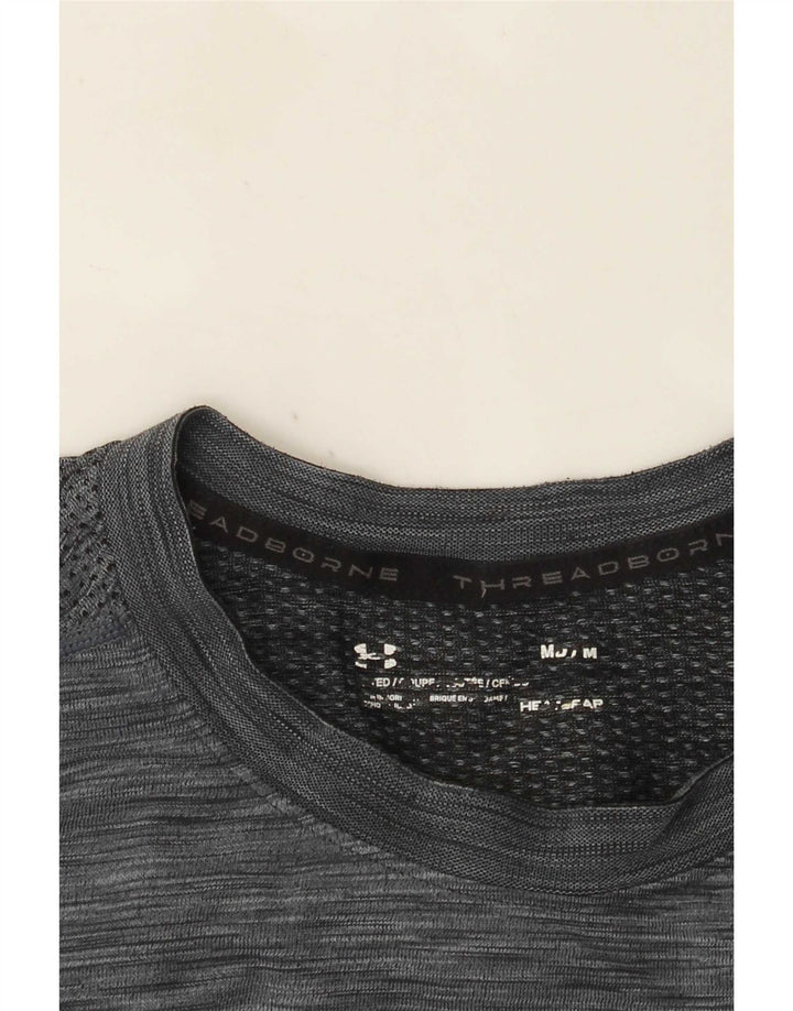 Under Armour Mens Heat Gear Top Long Sleeve Medium Grey Flecked