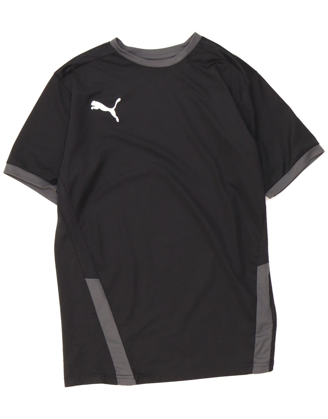 PUMA Boys T-Shirt Top 15-16 Years 2XL Black Colourblock Polyester Vintage Puma and Second-Hand Puma from Messina Hembry 