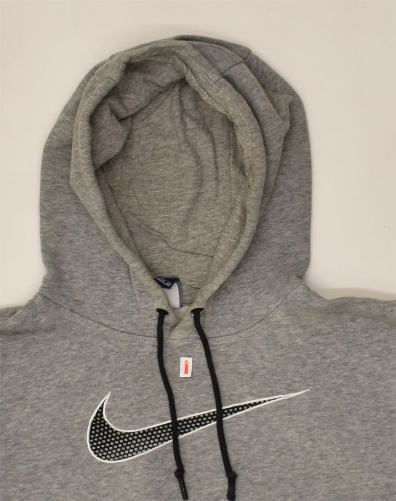 NIKE Mens Graphic Hoodie Jumper XS Grey Cotton | Vintage Nike | Thrift | Second-Hand Nike | Used Clothing | Messina Hembry 