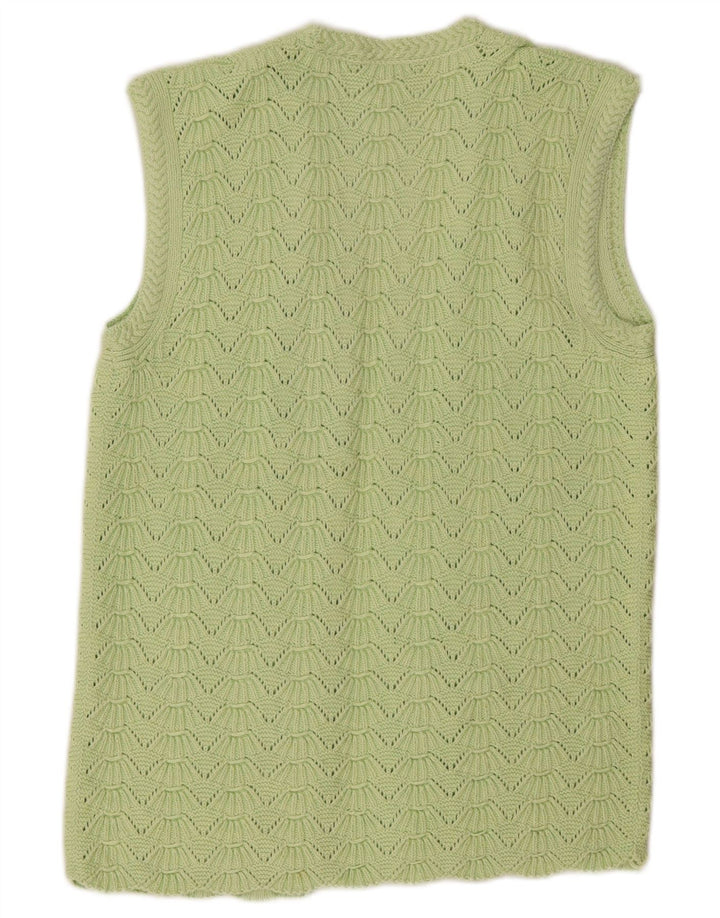 Vintage Womens Open Cardigan Sweater UK 14 Medium Green