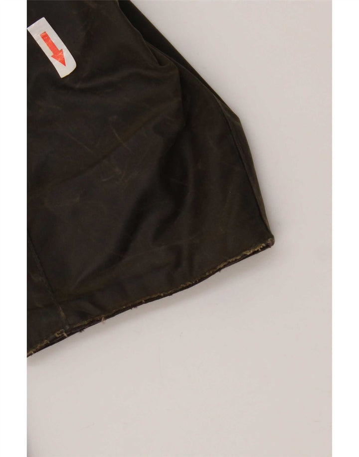 Barbour Mens Waxed Cotton Jacket UK 38 Medium Khaki Cotton