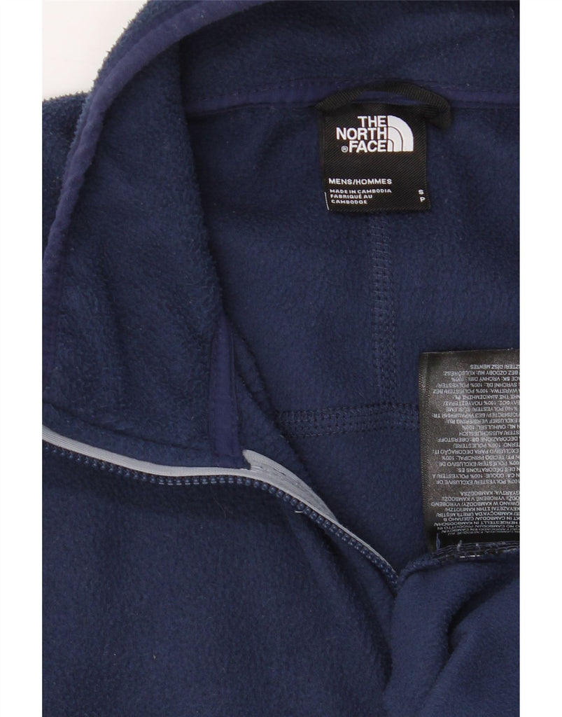 THE NORTH FACE Mens Zip Neck Fleece Jumper Small Navy Blue Polyester Vintage The North Face and Second-Hand The North Face from Messina Hembry 